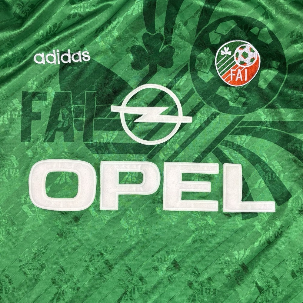 Vintage 1994 Ireland Home Soccer Jersey Men's Large Adidas Football Shirt Green - Picture 5 of 11